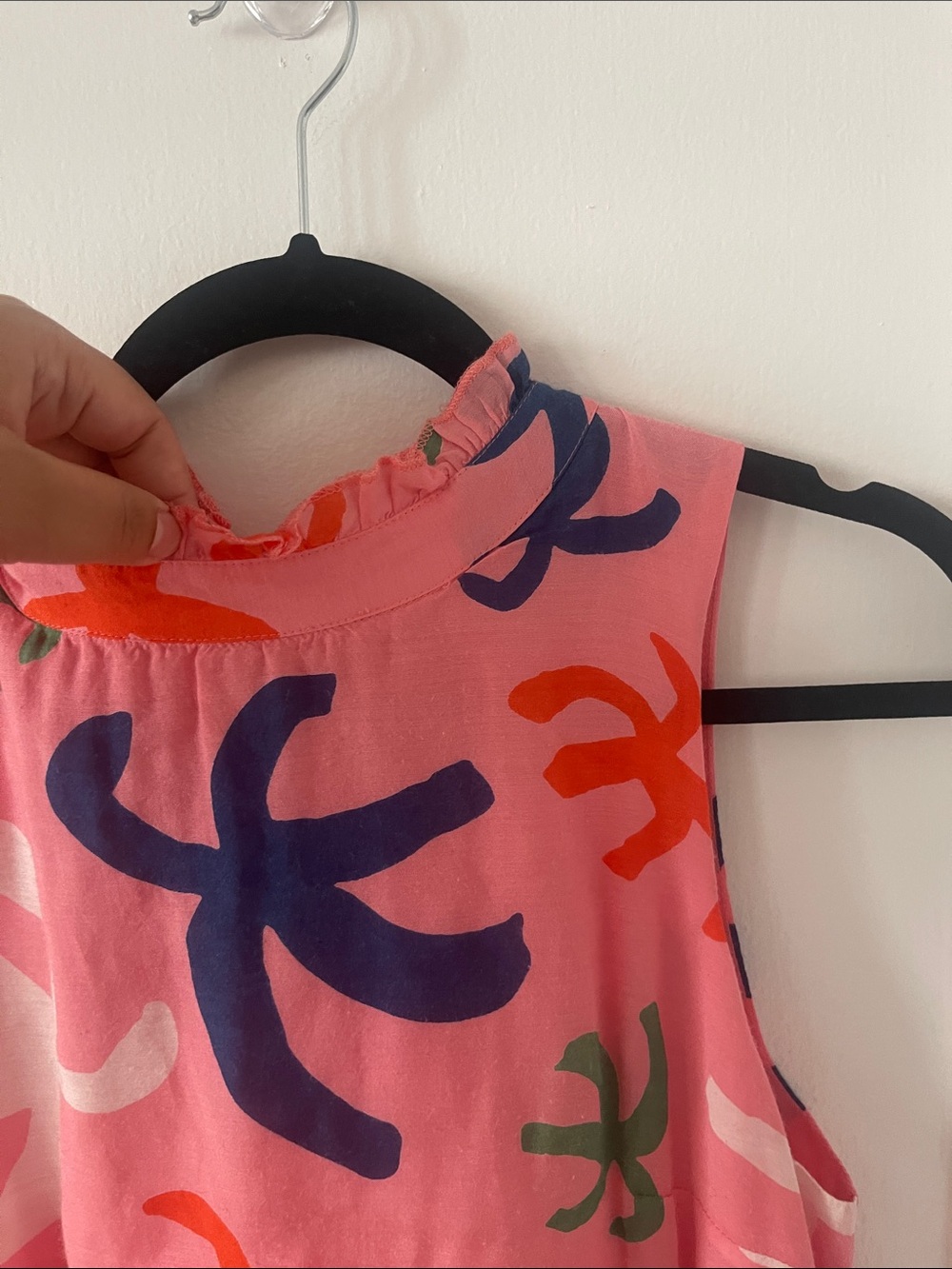 Oliphant Pink Tiered Sleeveless Printed Mini Dress - Picture 3 of 7